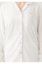 Women's Shirt Collar Ecru Boxed Pajama Set with 2 Socks as a Gift - 4