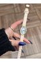 Vias Cream Leather Band Retro Women's Wristwatch - 8
