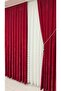 Velvet Textured Luxury Background Curtain Red Close Pleat (Single Wing) - 4