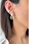 Green Stone Special Series Gold Earrings