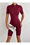 Women's Half Sleeve Red Zippered Tights Recovery Swimsuit