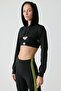 Lussi Women's Long Sleeve Hooded Black Bustier