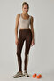 Seraphine Women's Contrast Panel Bitter Brown-Stone Color Leggings