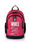 "The World" Double Compartment School Backpack Claret Red / 03834