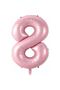 Foil Balloon Number 8 Helium Balloon 76 Cm Pink Color - 8 Years Old Balloon - Birthday Party Set Supplies