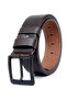 Pack of 2 Black - Brown Buffalo Leather Men's Denim Belt 4.5 Cm - 5
