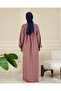 Drawstring Roban Buttoned Front Linen Fabric Pacifier Clothing Mother Dress Prayer Dress - 6