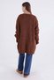 Coffee-V-Neck Buttoned Knitwear Cardigan - 4