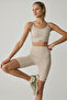 Silvanna Women's Midi Tight Leg Sportswear Cyclist Stone Color Leggings - 4