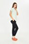 Nova - Water Green |   Black Women's Lycra Judge Collar Half Snap Nurse and Doctor Uniform Scrubs - 4