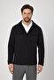 Men's Black Slim Fit Snap Trench Jacket - Stretching Fabric, Spring Dress with Pockets - 5