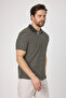 Violes Men's Striped Slim Fit 100% Cotton Khaki Polo Neck T-Shirt - 6