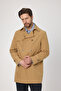 Madrid Men's Camel Double-Breasted Collar Standard Fit Cotton Trench Coat - 3