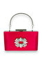 Fuchsia Pink Color Satin Crystal Stone Evening Dress Bag Evening Bag Henna Bridal Bag