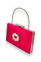 Fuchsia Pink Color Satin Crystal Stone Evening Dress Bag Evening Bag Henna Bridal Bag - 2