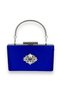 Cobalt Blue Color Satin Crystal Stone Evening Dress Bag Evening Bag Henna Bridal Graduation Bag Clutch