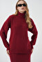 15892 Model Red Knitwear Sweater and Skirt Set - 3
