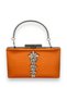 Orange Color Handle Satin Crystal Stone Evening Dress Bag Evening Bag Henna Bridal Bag Clutch