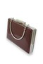 Burgundy Color Mirror Patent Leather Metal Handle Evening Bag Evening Bag Henna Prom Invitation - 4