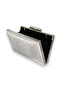 Silver Gray Lame Color Laser Patterned Metal Handle Evening Dress Bag Evening Bag Wedding Engagement Wedding - 3