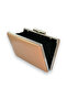 Evening Dress Bag – Metal Handle, Matte Leather Portfolio |   Nude - 3