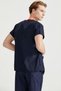Navy Blue Lycra Medical Doctor Nurse Unisex Scrubs Collar Jersey Suit - 5