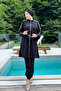 Sports lycra full coverage hijab swimsuit maddıe 4581 black - 6
