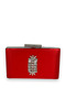 Red Color Satin Crystal Stone Evening Dress Bag Evening Bag Henna Bridal Bag