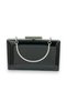 Black Color Mirror Patent Leather Metal Handle Evening Bag Evening Bag Henna Prom Invitation - 3