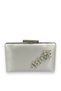 Ecru Pearl White Color Satin Crystal Stone Evening Dress Bag Evening Bag Henna Graduation Bag