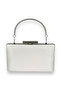 Ecru Pearl White Color Satin Crystal Stone Evening Dress Bag Evening Bag Henna Bag