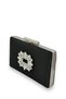 Black Color Satin Crystal Stone Evening Dress Bag Evening Bag Henna Bridal Bag Clutch Portfolio - 2