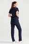 Navy Blue Lycra Medical Doctor Nurse Unisex Scrubs Collar Jersey Suit - 7