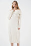 15920 Madonna Yaka Oversize Triko Elbise - Ekru - 4