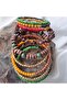Multiple Women's Bracelet with Handmade Helozen Wrapped, Authentic Ethnic Natural Stone - 2
