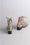 Selection Y075 Genuine Leather Special Production Heeled Women's Boots (Heel Height: 4 cm) Beige Hopper - 4