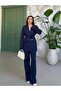 Women's Rose-Belted Palazzo Suit with Detailed Design - 3