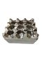 Cast Ashtray with Grill Metal Square Ashtray with Lid and Ash Tray Holes - 3