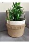 Wicker Jute Basket and Flower Pot Organizer - Decorative, Gift and Machine Stitched - 2