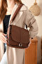 Genuine Leather Flap Tan Women's Shoulder Bag - 2
