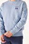 Oversize Fit Wide Cut Crew Neck Light Blue Sweatshirt - 3