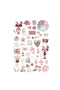 43 Pieces Pink Downtown Grunge Y2K Sticker Set - Sticker Set Scrapbook Bullet Journal