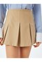 Women's Brown Pleated Shorts - 5
