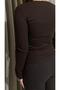Women's Coffee V Iron Drop Collar Blouse - 3