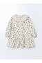 Lcw Baby Collar Girls Ribbon Pattern Dress