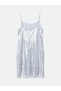 Nevavm with a Difference Xside Gray Sequined Super Skinny & Extra Narrow U-Neck Mini Dress - 7