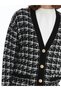 V-Neck Plaid Long Sleeve Women's Knitwear Cardigan - 4