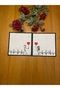 2 Pieces Valentine's Love Themed Black Embroidered Cocktail Presentation Napkins with Embroidered Edges