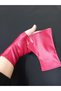 Azura*2 Wrist-Length Fingerless Faux Leather Gloves Red - 6