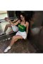 Green Vintage Yellow Striped Brazilian Hanging Crop - 7